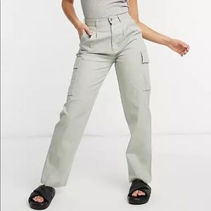 ASOS front chino with cargo pockets pants in sage